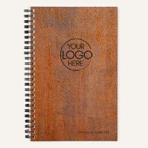 Carnet Logo Moderne en Acier Rouillé Patiné Tendance