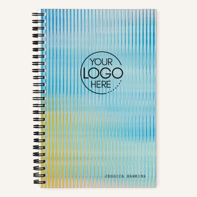 Carnet Logo moderne en verre prismatique jaune bleu tenda (Recto)