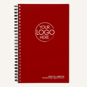 Carnet Logo Moderne Rouge Cramoisi Tendance