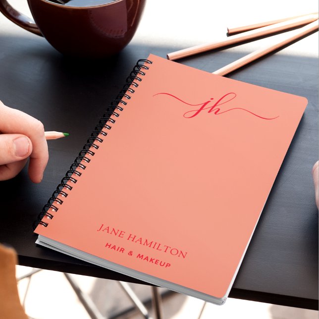 Carnet Logo Monogramme Personnalisé Nom Script (Créateur téléchargé)