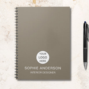 Carnet Logo Personnalisé Moderne Taupe Professionnel