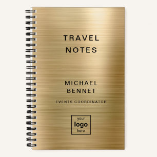 Carnet Logo personnalisé Monogramme Gold Travel
