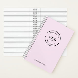 Carnet Logo personnalisé simple rose minimaliste marqué