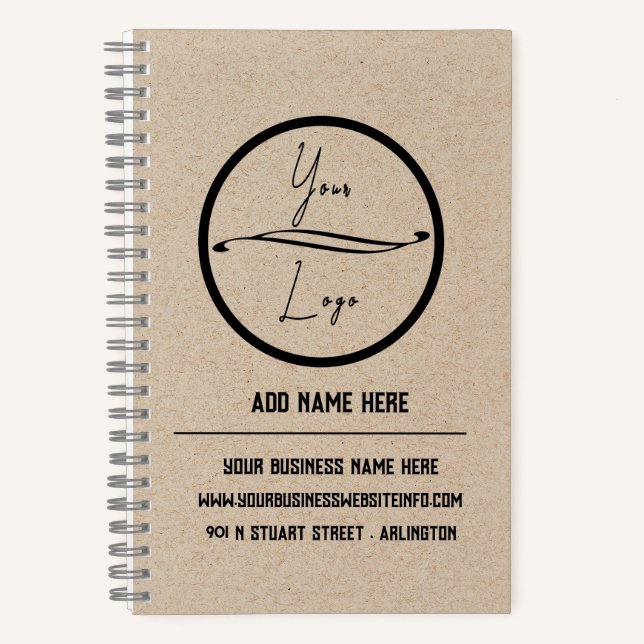 Carnet Logo promotionnel Kraft Brown Entreprise (Recto)