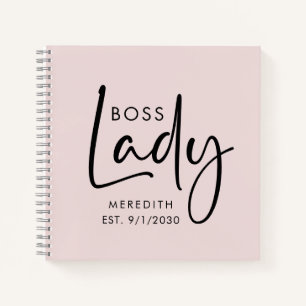 Carnet Logo Rose Pâle Boss Lady Personnalisé
