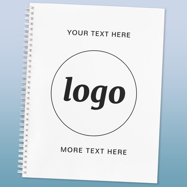 Carnet Logo simple Texte commercial promotionnel (Logo custom text business promotional notebook)
