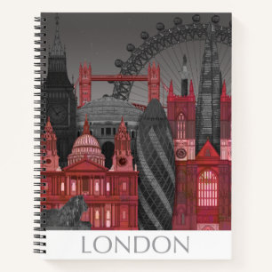 Carnet London Elevages by Night - Rouge