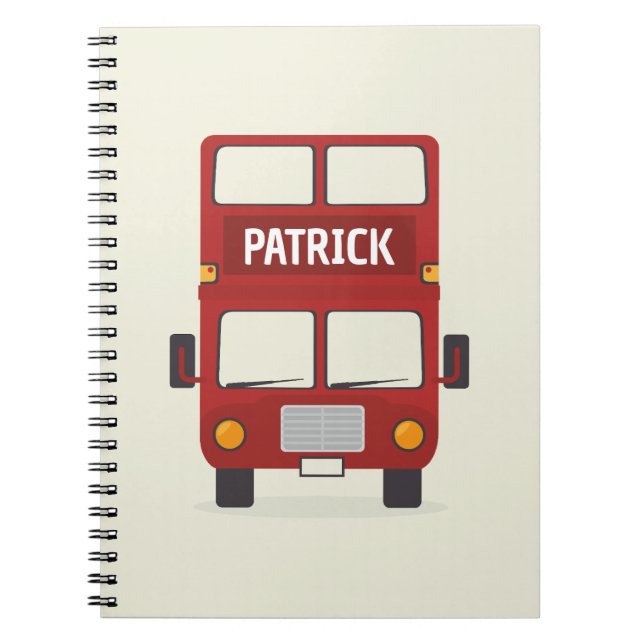 Carnet London Red Bus personnalisé (Devant)