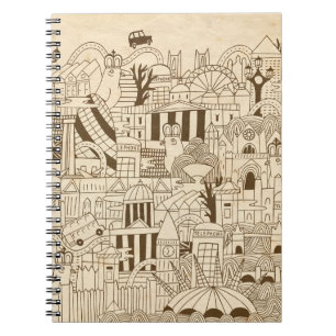 Carnet Londres tirée par la main sur le vieux papier
