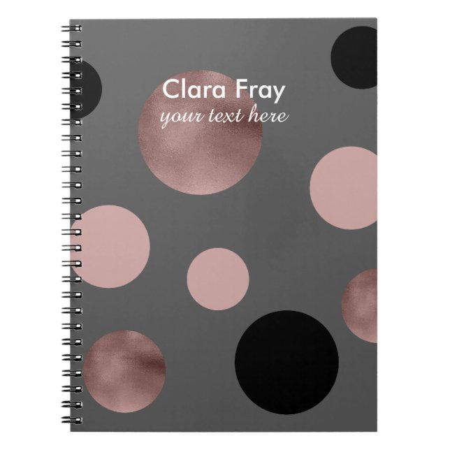 Carnet l'or rose de faux élégant rougissent les cercles (Devant)