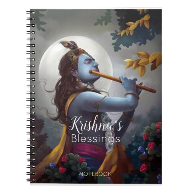 Carnet Lord Krishna avec Flute Blessing (Devant)