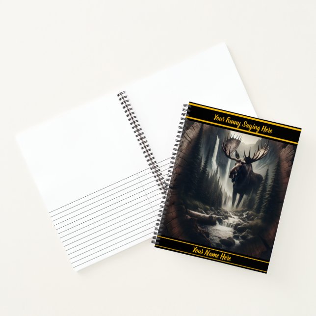 Carnet L'orignal au bord d'un cours d'eau paisible (Intérieur)