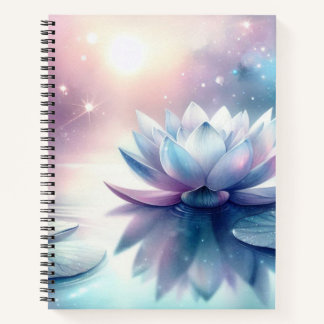 Carnet Lotus céleste en fleurs Nénuphar spirituel cosmiqu
