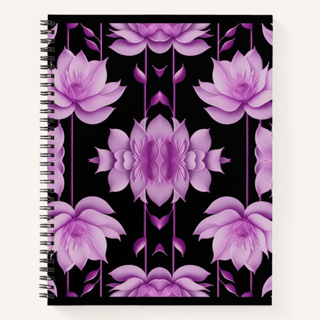 Carnet Lotus violet rouge (Devant)