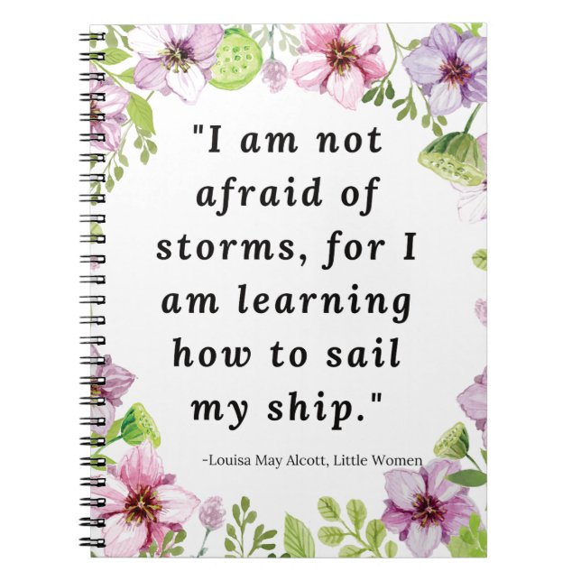 Carnet Louisa May Alcott, Citation De Petites Femmes (Devant)