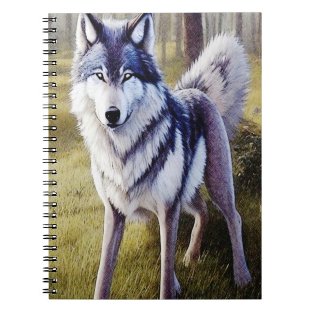 Carnet Loup coloré debout (Devant)