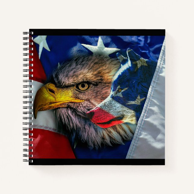 Carnet Loup d'aigle patriotique américain (Devant)