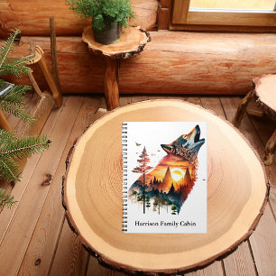 Carnet Loup hurlant double exposition coucher de soleil p