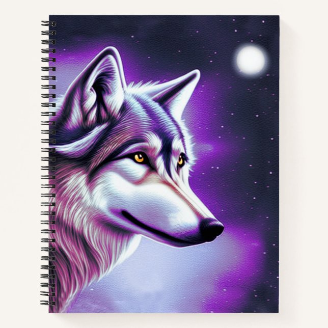 Carnet Loup mystique nocturne (Devant)