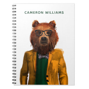 Carnet L'ours habillé par meilleur ajoutent votre nom