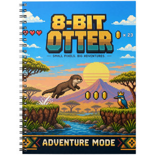 Carnet Loutre, Pixel Art Rétro 8 Bits