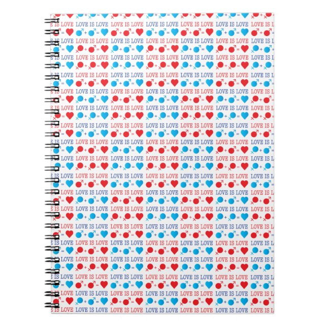 Carnet LOVE est une citation LOVE en rouge et bleu (Devant)