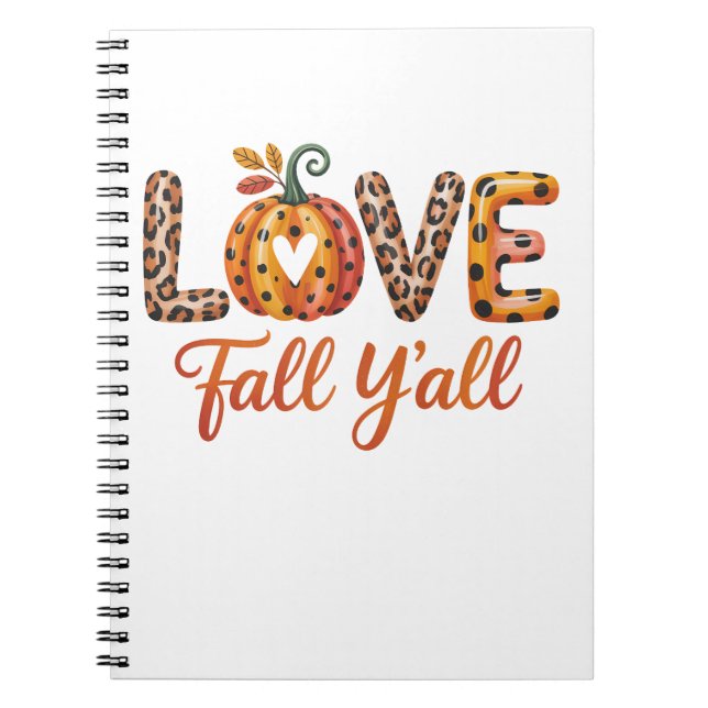 Carnet Love Fall Y'all Fall (Devant)
