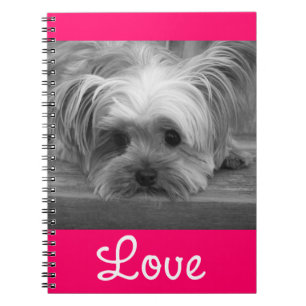 Carnet Love Yorkshire Terrier Puppy Dog Pink Notebook