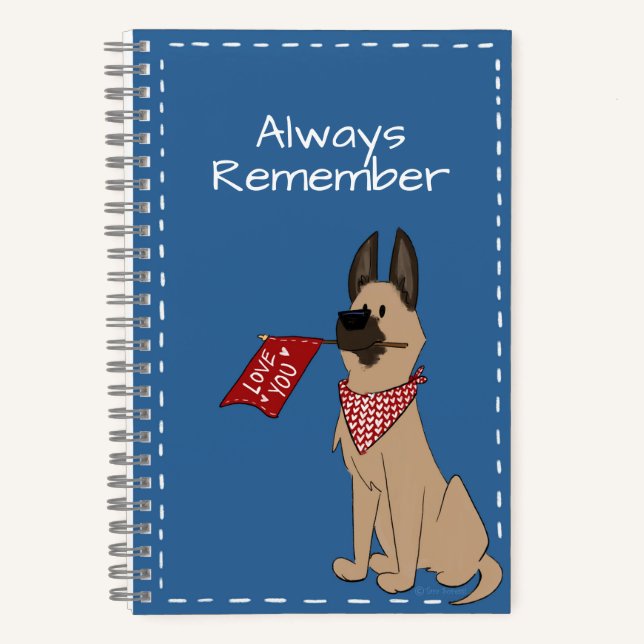Carnet Love You Custom Text Cute Dog Spiral Notebook (Recto)