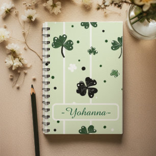 Carnet Lucky Clover St. Paddy's Clover Motif & Stripes