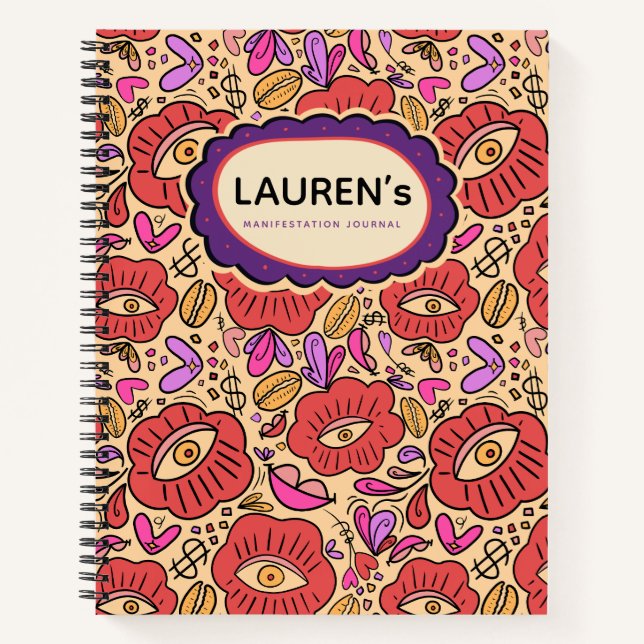 Carnet Lucky Eye Floral Pattern Spiral Notebook (Devant)