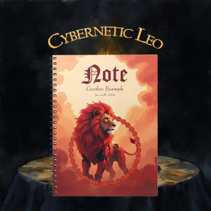 Carnet Lueur Rouge Profond – Le Lion du Destin Brûlant.