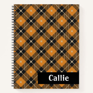 Carnet Lumberjack Diagonal Plaid Noir & Citrouille