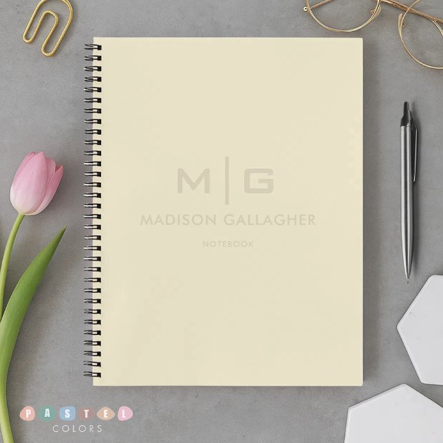 Carnet Lumière Douce Solide Pastel Beige Crème Jaune Coul (Solid Soft Light Pastel Beige Cream Yellow Color Notebook
)