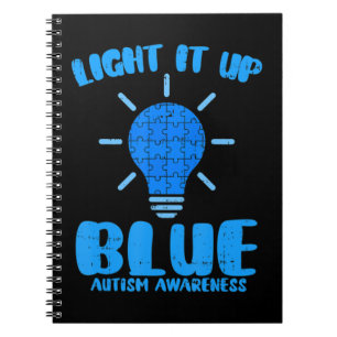 Carnet Lumière It Up Blue Funny Puzzle Pièce Autisme Reco
