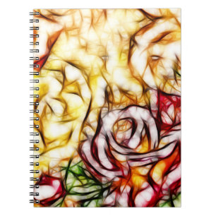 Carnet Lumière jaune abstraite Rose artistique Floral Glo