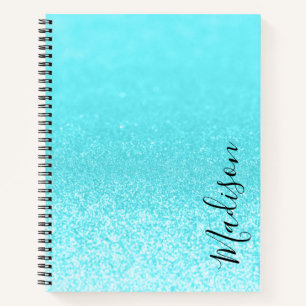 Carnet Lumières de Parties scintillant bleu turquoise pe