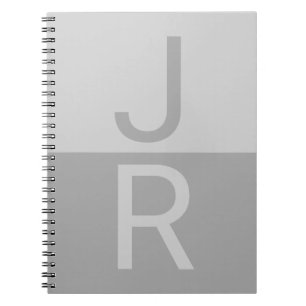 Carnet Lumineuses Gris & Gris Initiales Modernes Monogram
