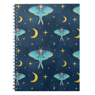 Carnet Luna Moth Céleste Lunes et étoiles Marine