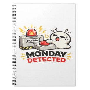 Carnet Lundi Détecté - Alarme de Personnage Drôle Mignon 