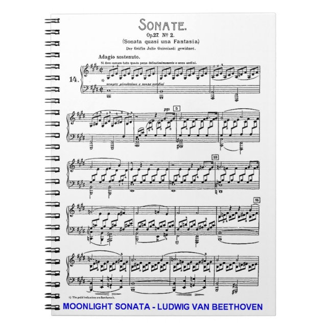 Carnet Lune-Sonate-Ludwig-Beethoven (Devant)