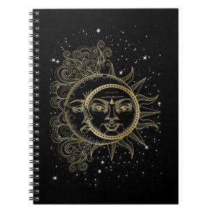 Carnet Lune Spirituelle Soleil Luna Étoiles Esthétiques