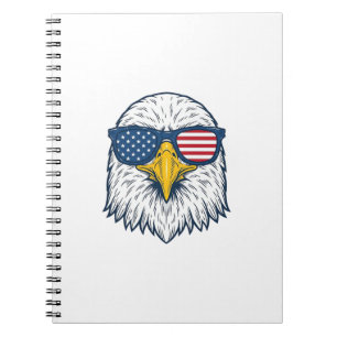 Carnet Lunettes de soleil aigle patriotique dessin vector