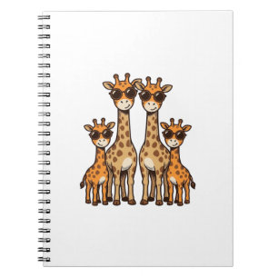 Carnet Lunettes de soleil de la famille de la girafe Cool