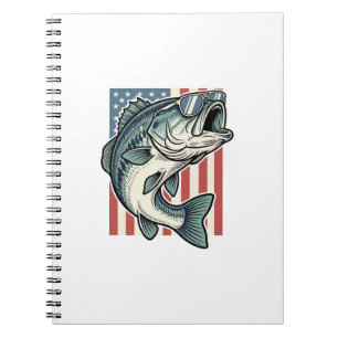 Carnet Lunettes de soleil de pêche à la basse patriotique