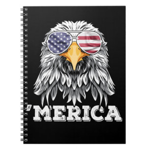 Carnet Lunettes de soleil Eagle USA 4 juillet Drapeau amé
