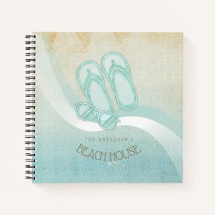Carnet Lunettes de soleil et tongs Beach House Aqua ID623