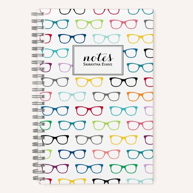 Carnet Lunettes haute couleur multicolore (Recto)