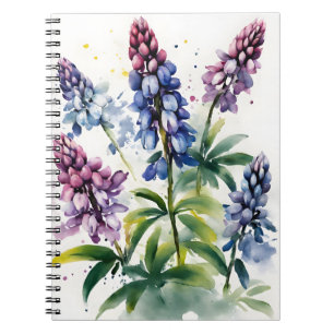 Carnet Lupin - Fleurs aquarelle