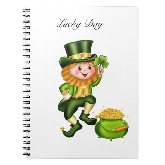 Carnet Lutrin de lutin & pot d'or mignon (Devant)